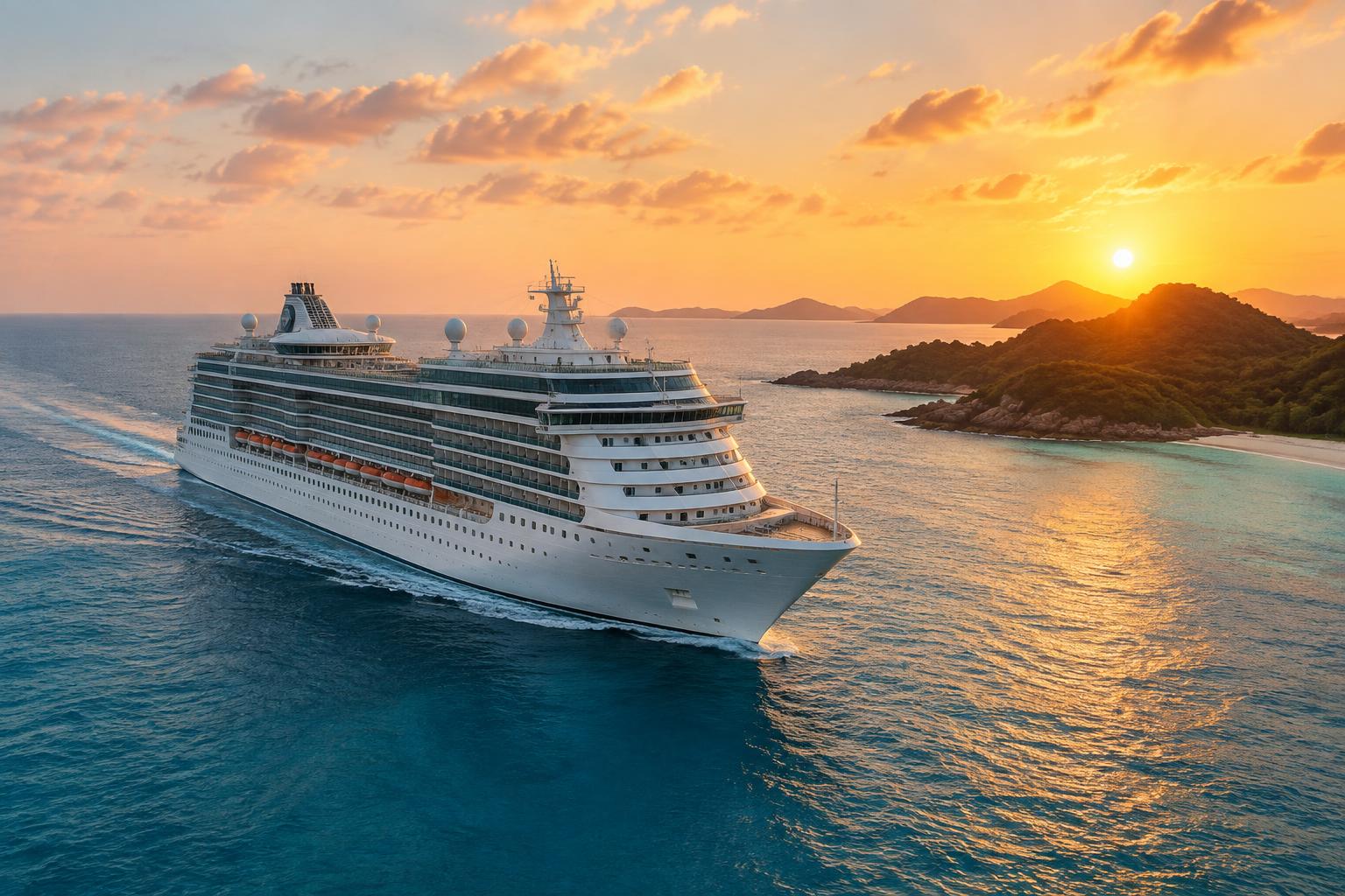 Crucero familiar navegando al atardecer